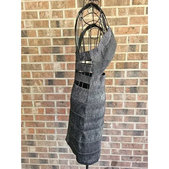 WOW COUTURE Sexy Black Silver Sparkle Glittering Dress Women's size M Medium - Picture 6 of 9